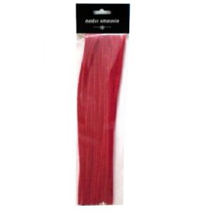 Druciki kreatywne Galeria Hobby 30cm Chenille Czerwone, 25szt